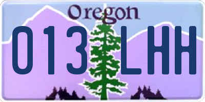 OR license plate 013LHH