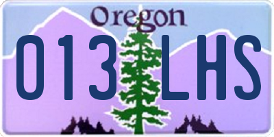 OR license plate 013LHS
