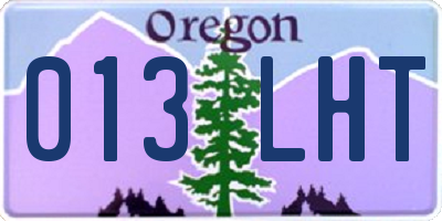 OR license plate 013LHT