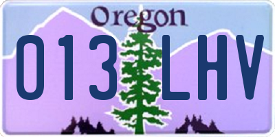 OR license plate 013LHV