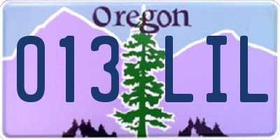 OR license plate 013LIL