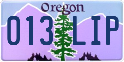OR license plate 013LIP