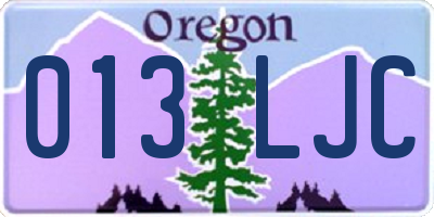 OR license plate 013LJC