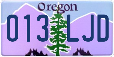 OR license plate 013LJD