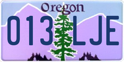 OR license plate 013LJE