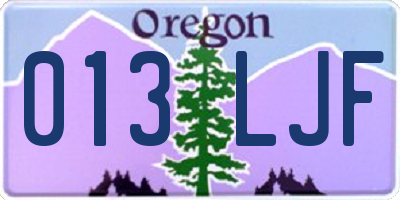 OR license plate 013LJF