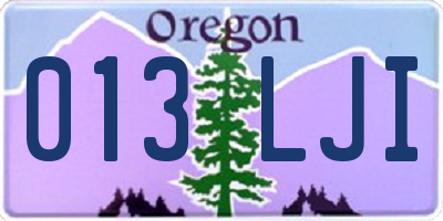 OR license plate 013LJI