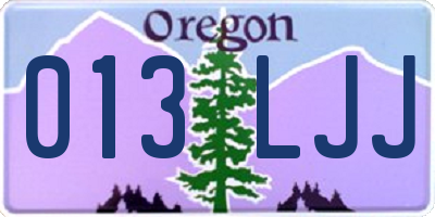 OR license plate 013LJJ