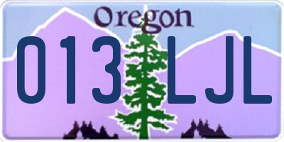 OR license plate 013LJL