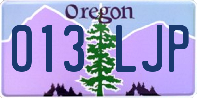 OR license plate 013LJP