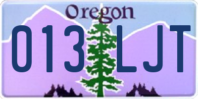 OR license plate 013LJT