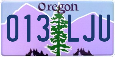 OR license plate 013LJU