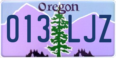 OR license plate 013LJZ