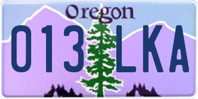 OR license plate 013LKA