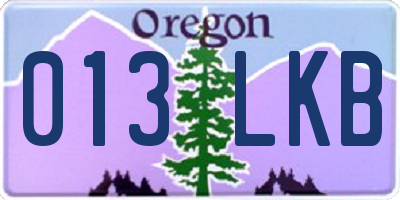 OR license plate 013LKB