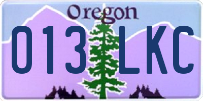 OR license plate 013LKC