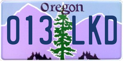 OR license plate 013LKD