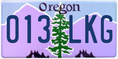 OR license plate 013LKG