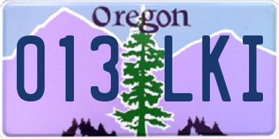 OR license plate 013LKI