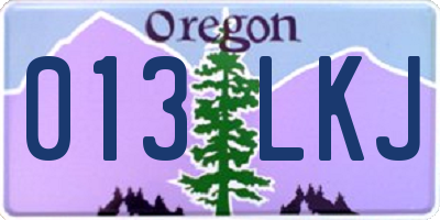 OR license plate 013LKJ