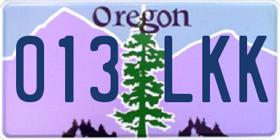 OR license plate 013LKK