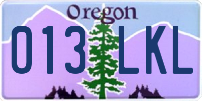 OR license plate 013LKL