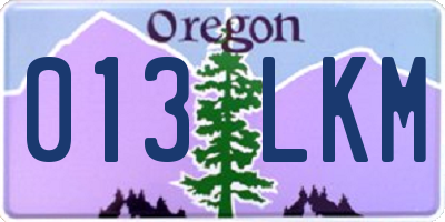OR license plate 013LKM