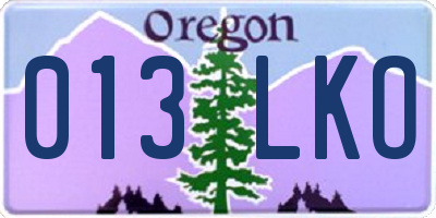 OR license plate 013LKO