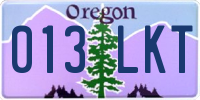 OR license plate 013LKT