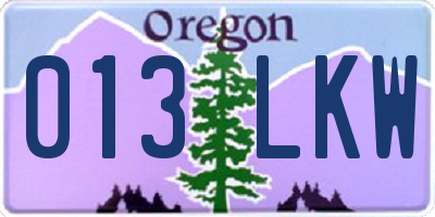 OR license plate 013LKW