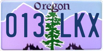 OR license plate 013LKX