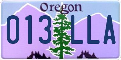 OR license plate 013LLA