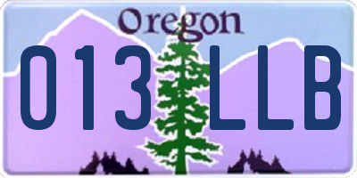 OR license plate 013LLB