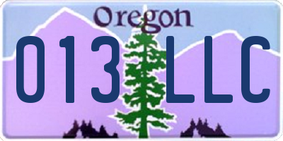 OR license plate 013LLC