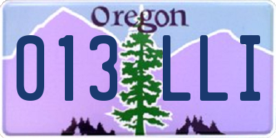 OR license plate 013LLI