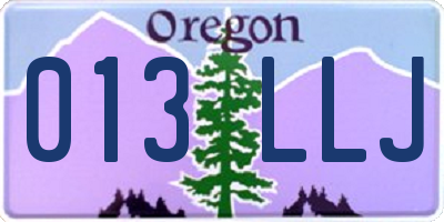 OR license plate 013LLJ