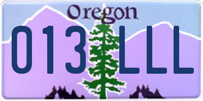 OR license plate 013LLL