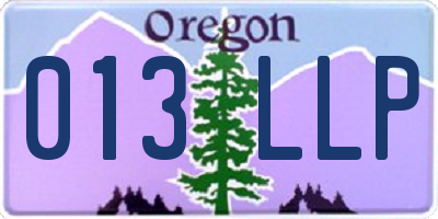 OR license plate 013LLP