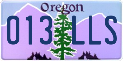 OR license plate 013LLS
