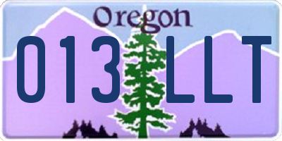 OR license plate 013LLT
