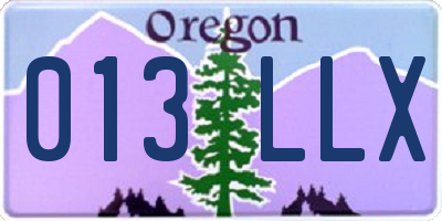 OR license plate 013LLX