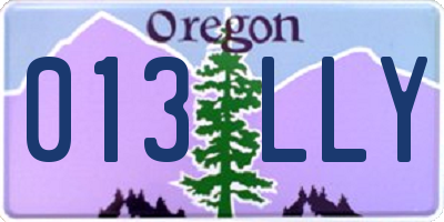 OR license plate 013LLY
