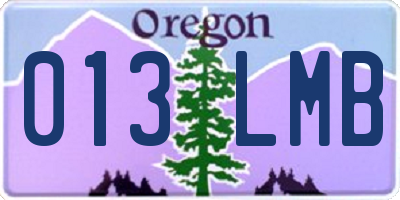 OR license plate 013LMB