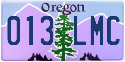 OR license plate 013LMC