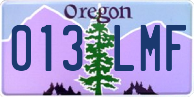 OR license plate 013LMF