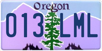 OR license plate 013LML