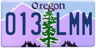 OR license plate 013LMM