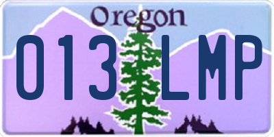 OR license plate 013LMP