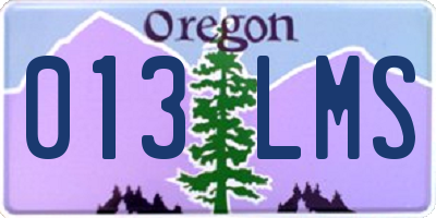 OR license plate 013LMS