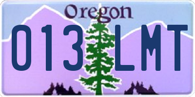 OR license plate 013LMT